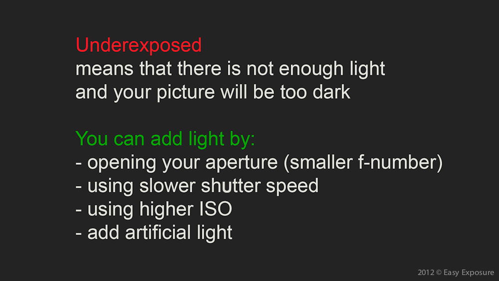 light metering underexposed